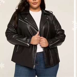 Lane Bryant faux leather moto jacket